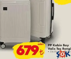 PP KABİN BOY VALİZ TAŞ RENGİ
